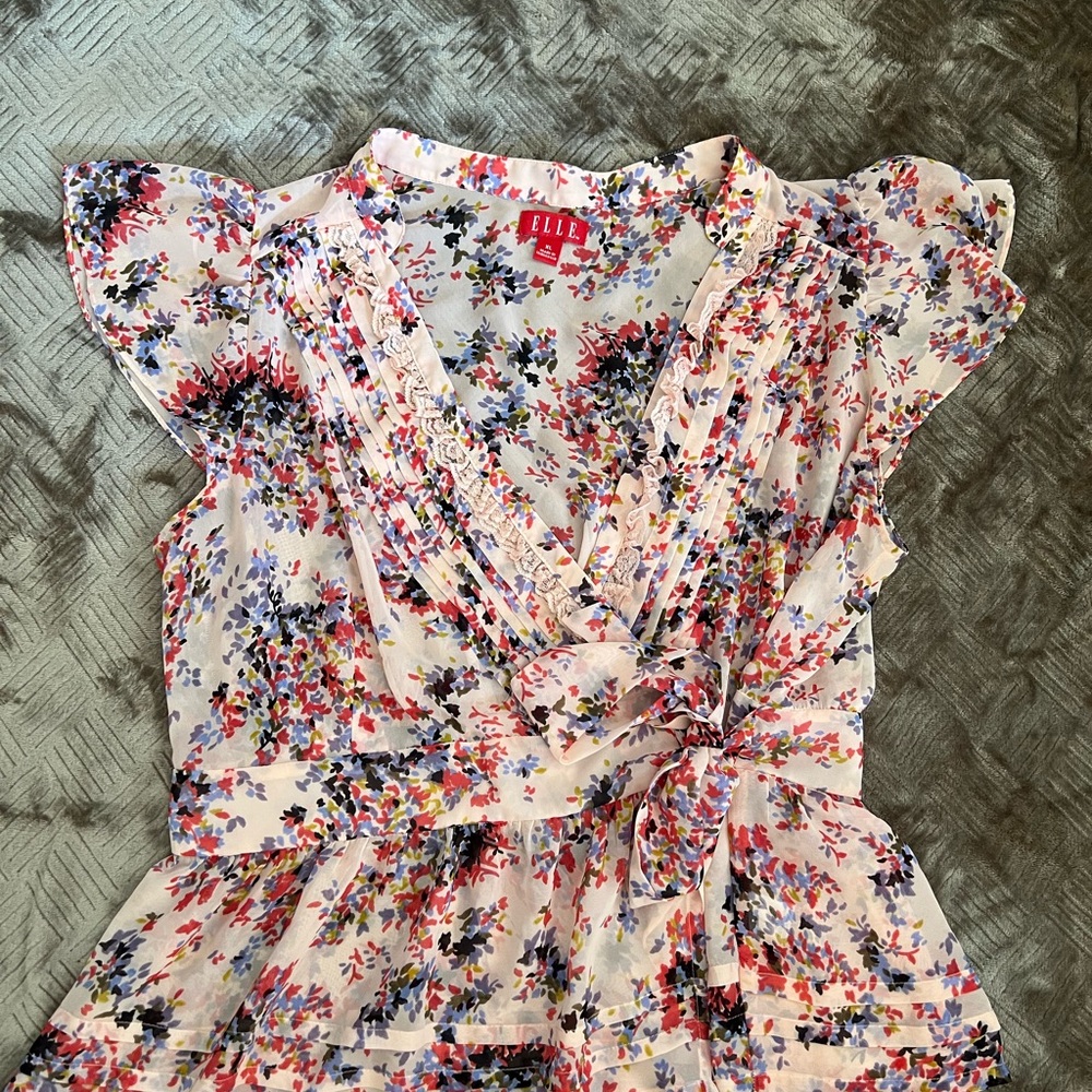 Elle Multicolor Floral Wrap Dress
